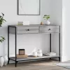 Szürke sonoma színű szerelt fa konzolasztal 100 x 34,5 x 75 cm