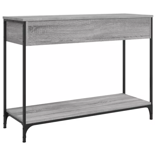 Szürke sonoma színű szerelt fa konzolasztal 100 x 34,5 x 75 cm