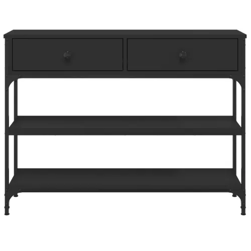 Fekete szerelt fa tálalóasztal 100x25x75 cm