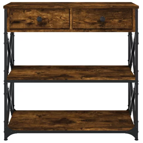 Füstös tölgy színű szerelt fa tálalóasztal 75x28x75 cm