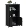 Fekete szerelt fa magasszekrény 62 x 32 x 103,5 cm