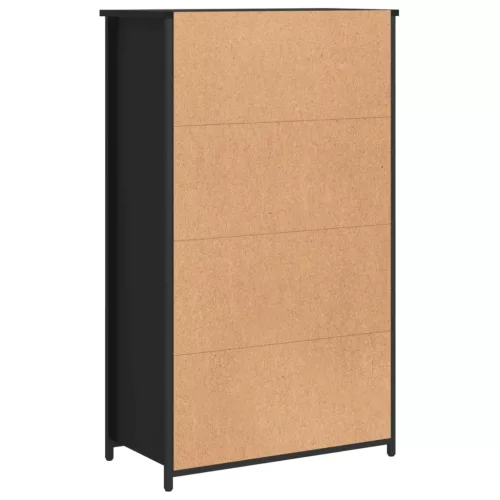 Fekete szerelt fa magasszekrény 62 x 32 x 103,5 cm