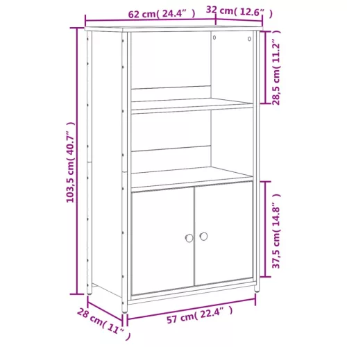 Fekete szerelt fa magasszekrény 62 x 32 x 103,5 cm
