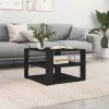 Fekete szerelt fa dohányzóasztal 59,5 x 59,5 x 40 cm
