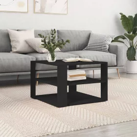 Fekete szerelt fa dohányzóasztal 59,5 x 59,5 x 40 cm