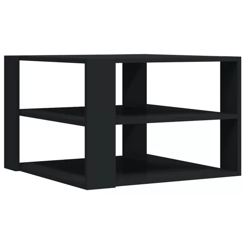 Fekete szerelt fa dohányzóasztal 59,5 x 59,5 x 40 cm