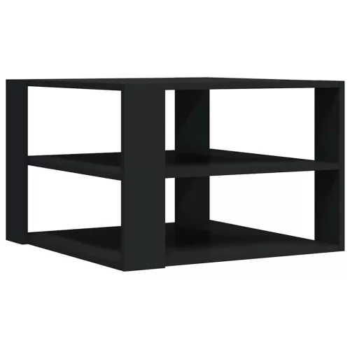 Fekete szerelt fa dohányzóasztal 59,5 x 59,5 x 40 cm