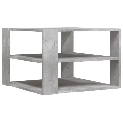 Betonszürke szerelt fa dohányzóasztal 59,5 x 59,5 x 40 cm