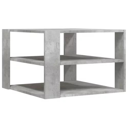 Betonszürke szerelt fa dohányzóasztal 59,5 x 59,5 x 40 cm