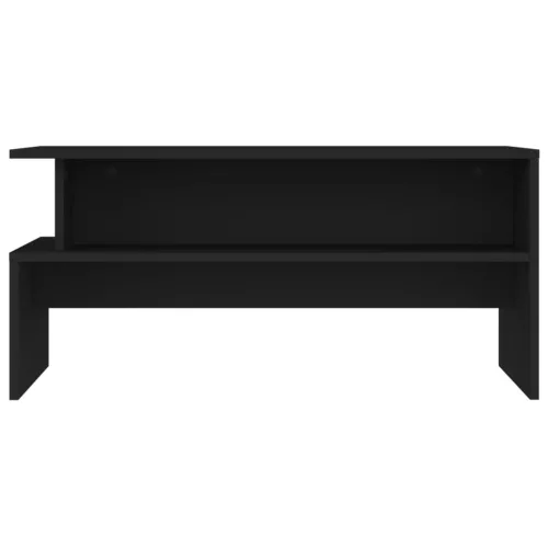 Fekete szerelt fa dohányzóasztal 90 x 55 x 42,5 cm