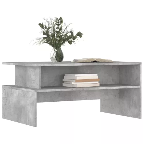Betonszürke szerelt fa dohányzóasztal 90 x 55 x 42,5 cm