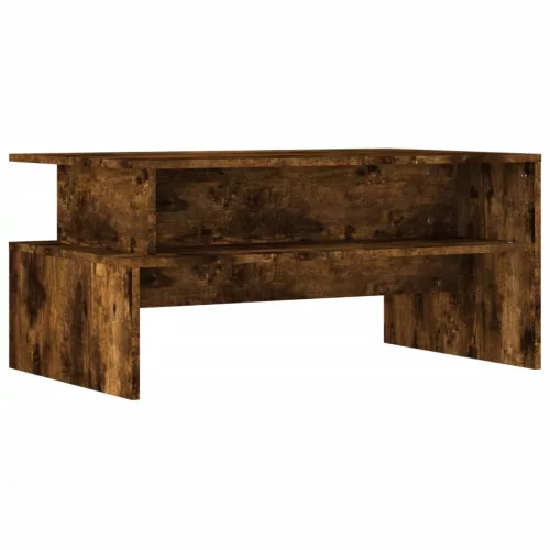 Füstös tölgy színű szerelt fa dohányzóasztal 90x55x42,5 cm