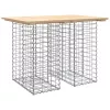 Tömör fenyőfa kerti asztal gabion mintával 100 x 70 x 72 cm