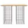 Tömör fenyőfa kerti asztal gabion mintával 100 x 70 x 72 cm