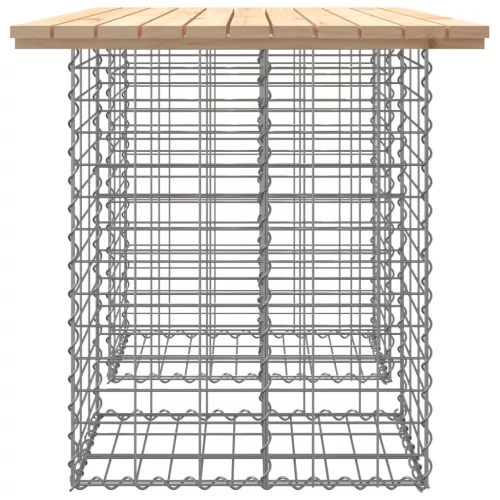 Tömör fenyőfa kerti asztal gabion mintával 100 x 70 x 72 cm
