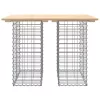 Tömör fenyőfa kerti asztal gabion mintával 100 x 70 x 72 cm