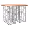 Tömörfa kerti asztal gabion mintával 100 x 70 x 72 cm Douglas