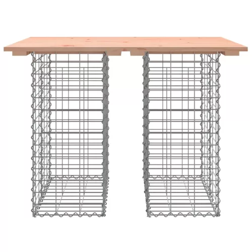 Tömörfa kerti asztal gabion mintával 100 x 70 x 72 cm Douglas