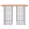 Tömörfa kerti asztal gabion mintával 100 x 70 x 72 cm Douglas