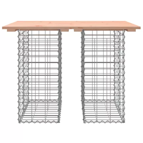 Tömörfa kerti asztal gabion mintával 100 x 70 x 72 cm Douglas