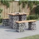 Tömör fenyőfa kerti asztal gabion mintával 100 x 70 x 72 cm