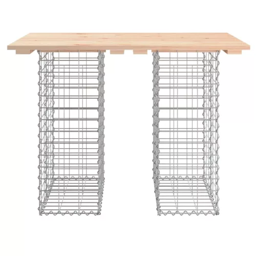 Tömör fenyőfa kerti asztal gabion mintával 100 x 70 x 72 cm