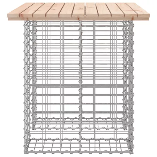 Tömör fenyőfa kerti asztal gabion mintával 100 x 70 x 72 cm