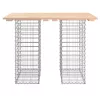 Tömör fenyőfa kerti asztal gabion mintával 100 x 70 x 72 cm