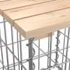 Tömör fenyőfa kerti asztal gabion mintával 100 x 70 x 72 cm