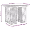 Tömör fenyőfa kerti asztal gabion mintával 100 x 70 x 72 cm