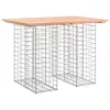 Tömörfa kerti asztal gabion mintával 100 x 70 x 72 cm Douglas