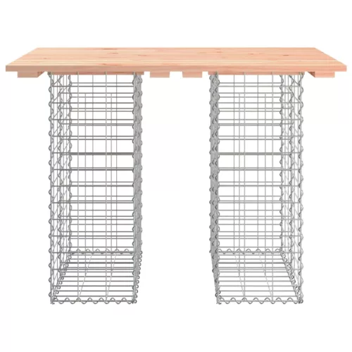 Tömörfa kerti asztal gabion mintával 100 x 70 x 72 cm Douglas