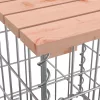Tömörfa kerti asztal gabion mintával 100 x 70 x 72 cm Douglas