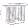 Tömörfa kerti asztal gabion mintával 100 x 70 x 72 cm Douglas