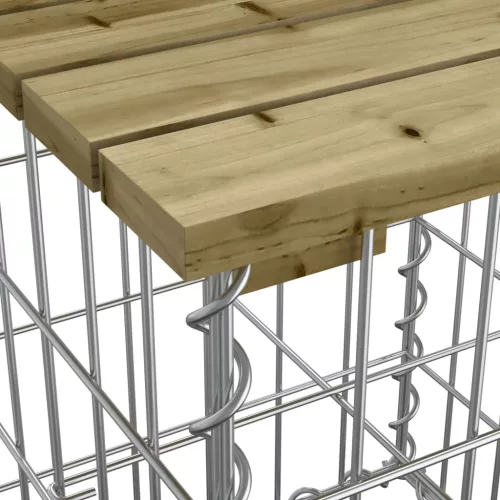Gabion mintás impregnált fenyőfa kerti asztal 100 x 70 x 72 cm