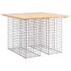 Tömör fenyőfa kerti asztal gabion mintával 100 x 102 x 72 cm