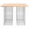 Tömör fenyőfa kerti asztal gabion mintával 100 x 102 x 72 cm
