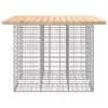 Tömör fenyőfa kerti asztal gabion mintával 100 x 102 x 72 cm