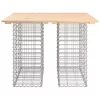 Tömör fenyőfa kerti asztal gabion mintával 100 x 102 x 72 cm