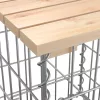 Tömör fenyőfa kerti asztal gabion mintával 100 x 102 x 72 cm