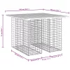 Tömör fenyőfa kerti asztal gabion mintával 100 x 102 x 72 cm