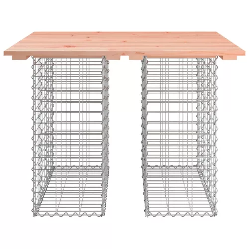 Tömörfa kerti asztal gabion mintával 100 x 102 x 72 cm Douglas