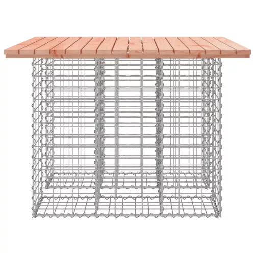 Tömörfa kerti asztal gabion mintával 100 x 102 x 72 cm Douglas