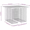 Tömörfa kerti asztal gabion mintával 100 x 102 x 72 cm Douglas