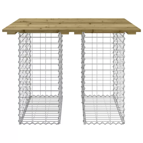 Gabion mintás kerti asztal impregnált fenyőfa 100 x 102 x 72 cm