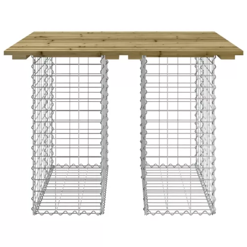 Gabion mintás kerti asztal impregnált fenyőfa 100 x 102 x 72 cm