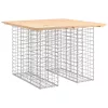 Tömör fenyőfa kerti asztal gabion mintával 100 x 102 x 72 cm