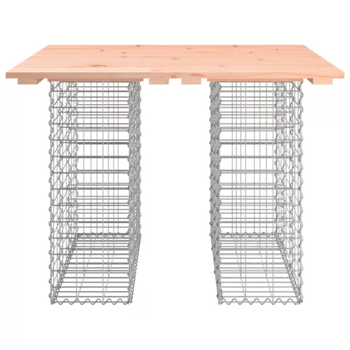 Tömörfa kerti asztal gabion mintával 100 x 102 x 72 cm Douglas