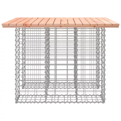 Tömörfa kerti asztal gabion mintával 100 x 102 x 72 cm Douglas