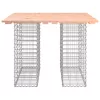 Tömörfa kerti asztal gabion mintával 100 x 102 x 72 cm Douglas